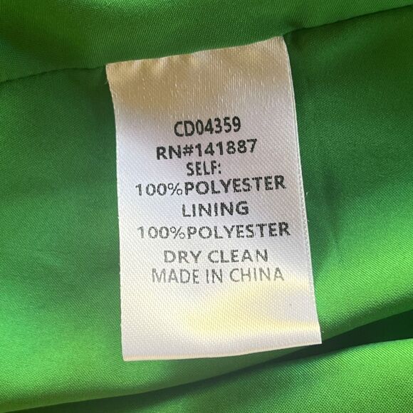 TCEC Green Floral Drop Waist Puffy Sleeve Dress - Button Front - Women's Size L - Picture 6 of 6